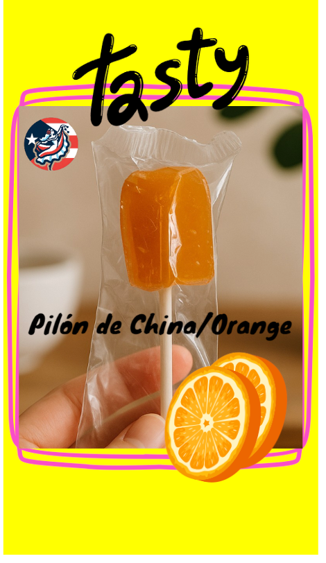 Pilón de Naranja -  Puerto Rican orange lollipop