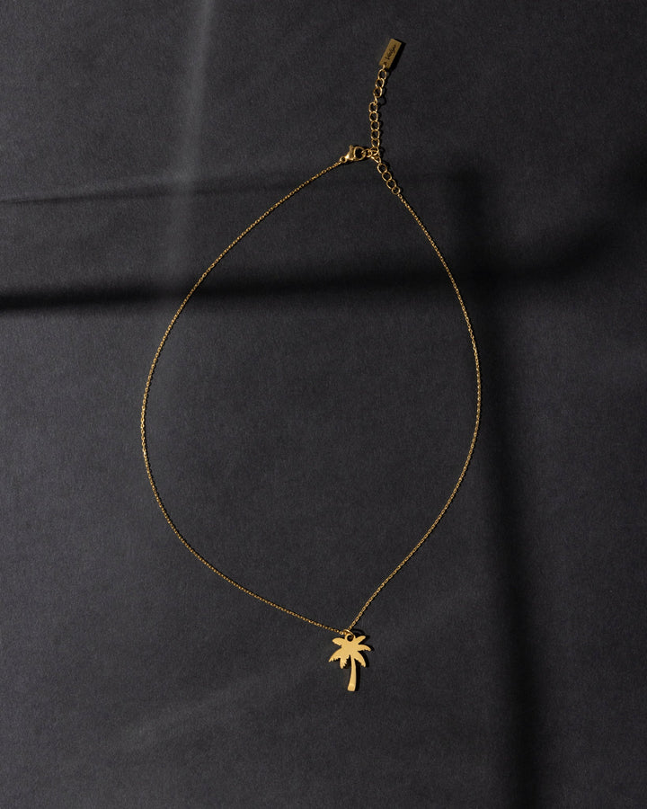Valija 18K gold plated palm necklace featuring a delicate palm tree pendant on a fine chain