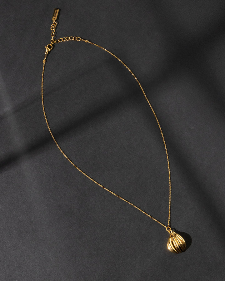 Valija 18k gold plated plantain pendant necklace with a delicate chain for elegant style