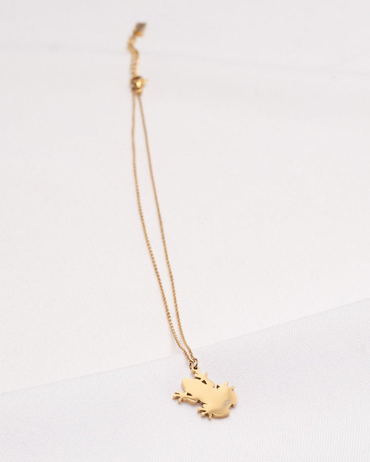 Valija 18K plated Coquí necklace with delicate frog pendant on a gold chain
