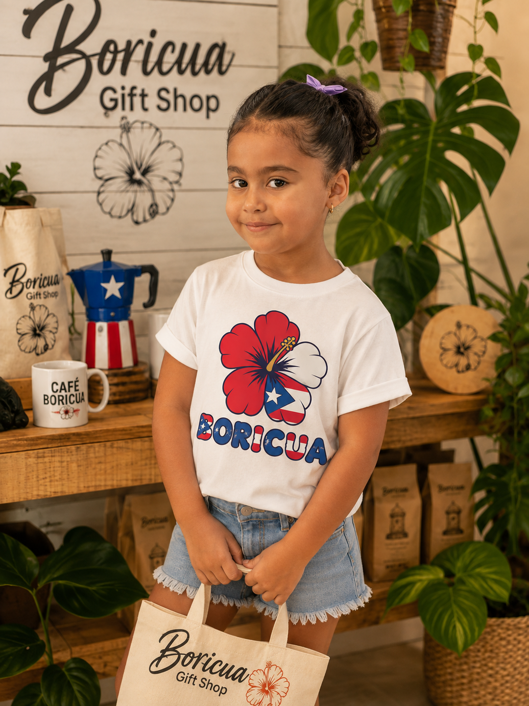Toddler Tee — Puerto Rico Hibiscus "BORICUA" Kids Shirt