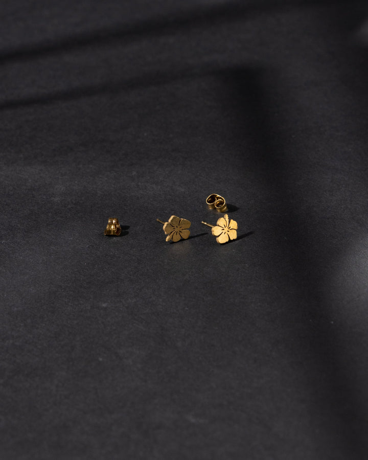 18K Gold Plated Flor de Maga Stud Earrings | Puerto Rican Flower Jewelry
