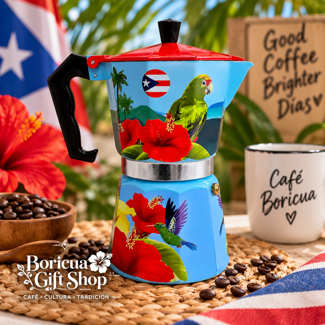 "La Cotorra" Parrot and Nature Greca Coffee Maker