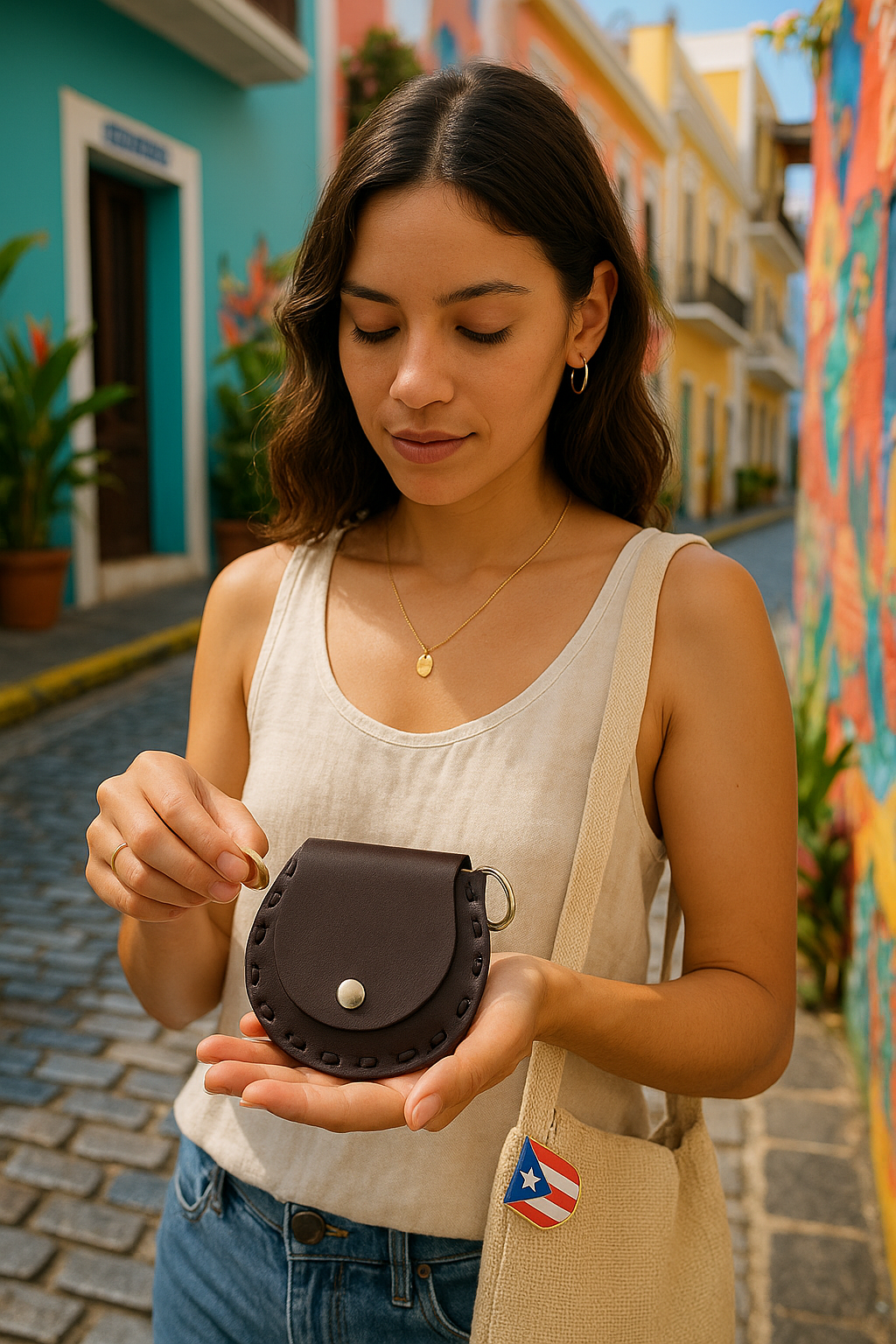 Atelierry Handmade Leather Pouch Puerto Rican Gift