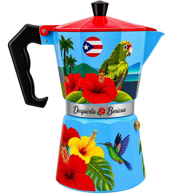 "La Cotorra" Parrot and Nature Greca Coffee Maker