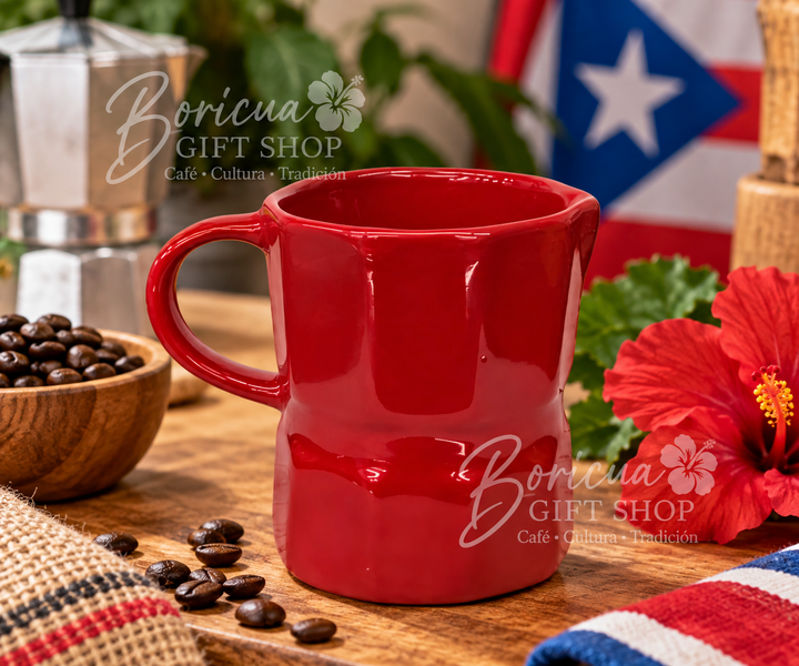 Puerto Rico Greca-Shaped Ceramic Mug – Solid Colors