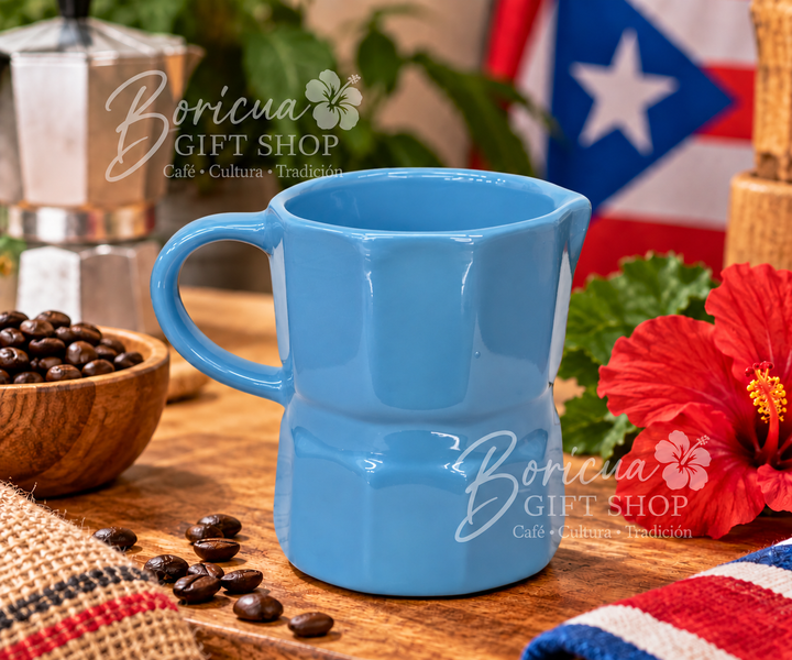 Puerto Rico Greca-Shaped Ceramic Mug – Solid Colors