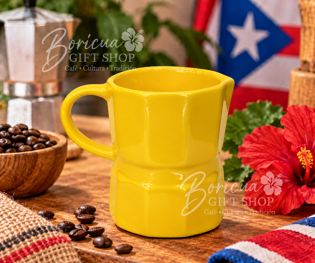 Puerto Rico Greca-Shaped Ceramic Mug – Solid Colors