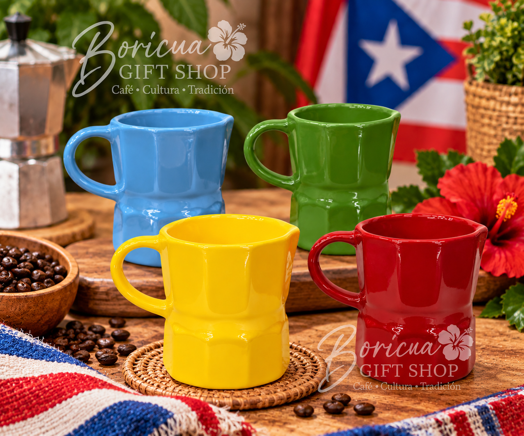 Puerto Rico Greca-Shaped Ceramic Mug – Solid Colors