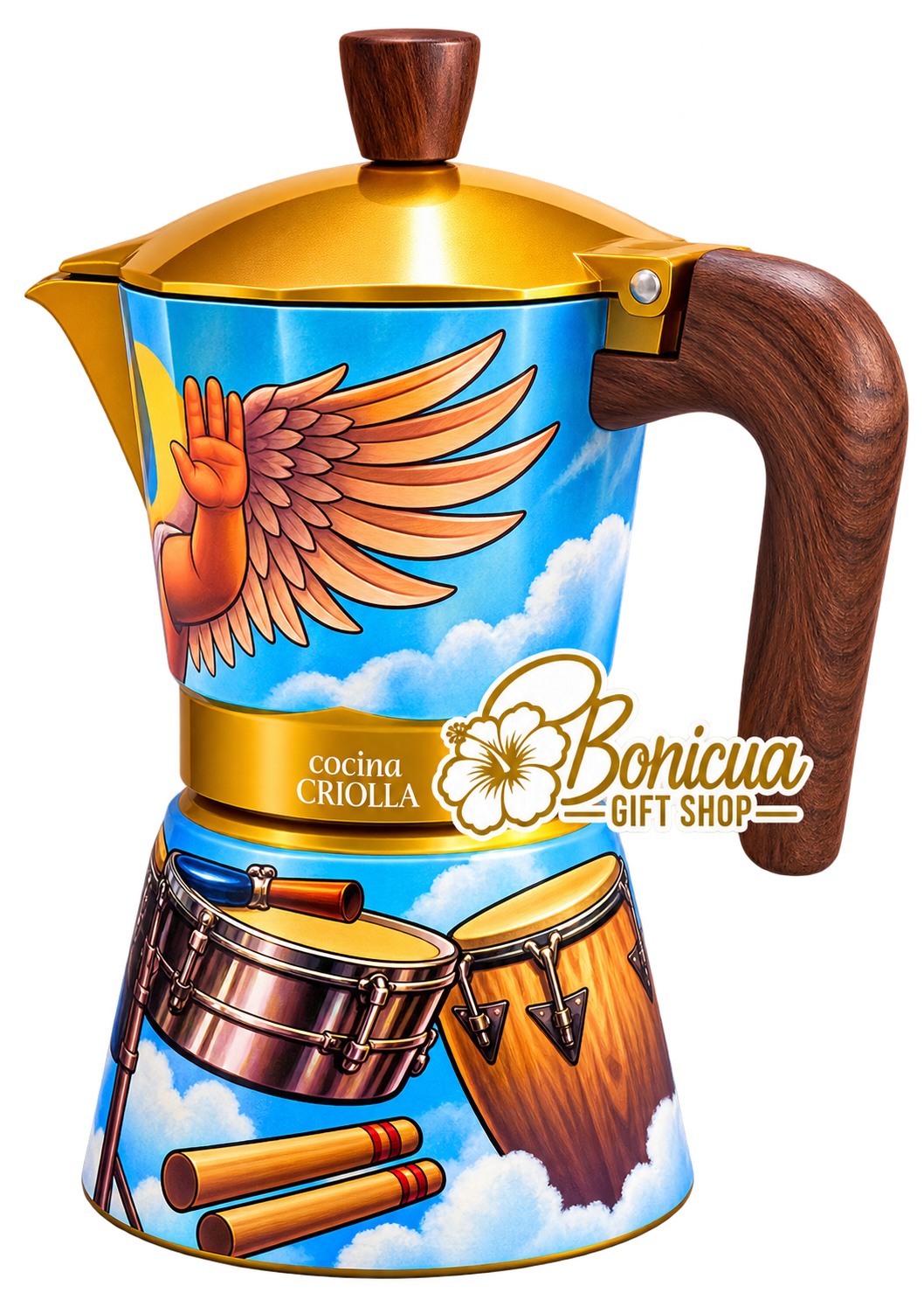 Música Celestial by Juan Salgado – Limited Edition Puerto Rican Greca (6-Cup) | Cocina Criolla