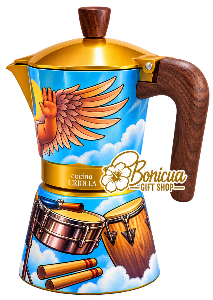 Música Celestial by Juan Salgado – Limited Edition Puerto Rican Greca (6-Cup) | Cocina Criolla