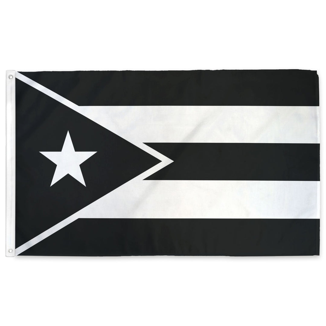 Black &amp; White Puerto Rico Flag
