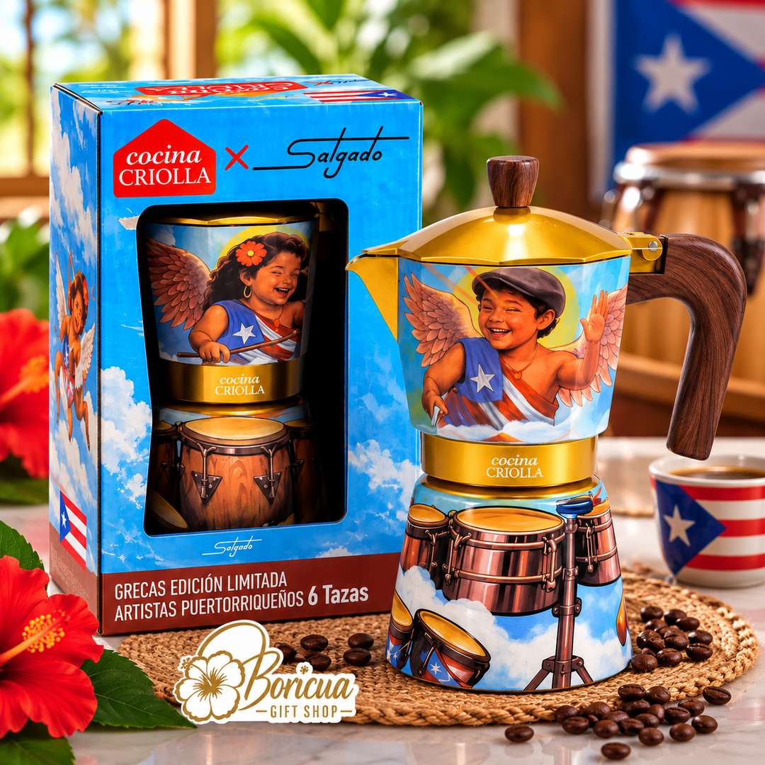 Música Celestial by Juan Salgado – Limited Edition Puerto Rican Greca (6-Cup) | Cocina Criolla