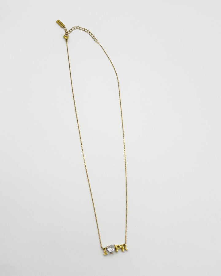 18K Plated I LOVE PR Necklace