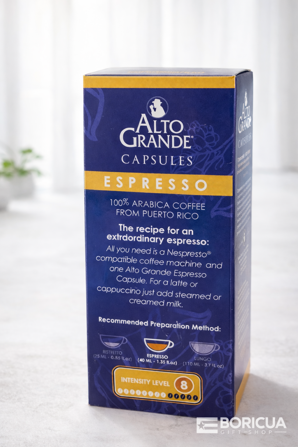 Alto Grande Espresso Capsules for arabica bean coffee from Puerto Rico