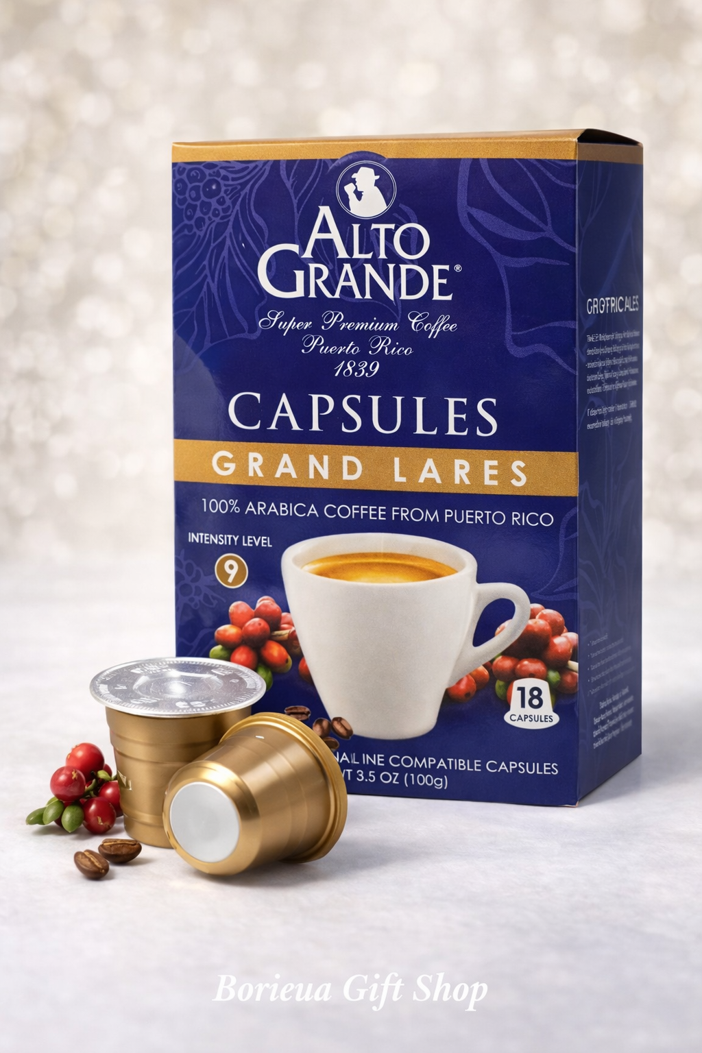 Alto Grande 100% Arabica coffee beans capsules from Puerto Rico
