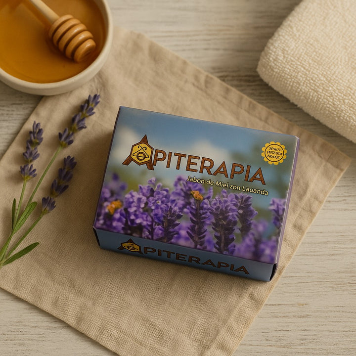 Apiarios Caraballo natural honey lavender soap with soothing lavender ingredients and honey essence