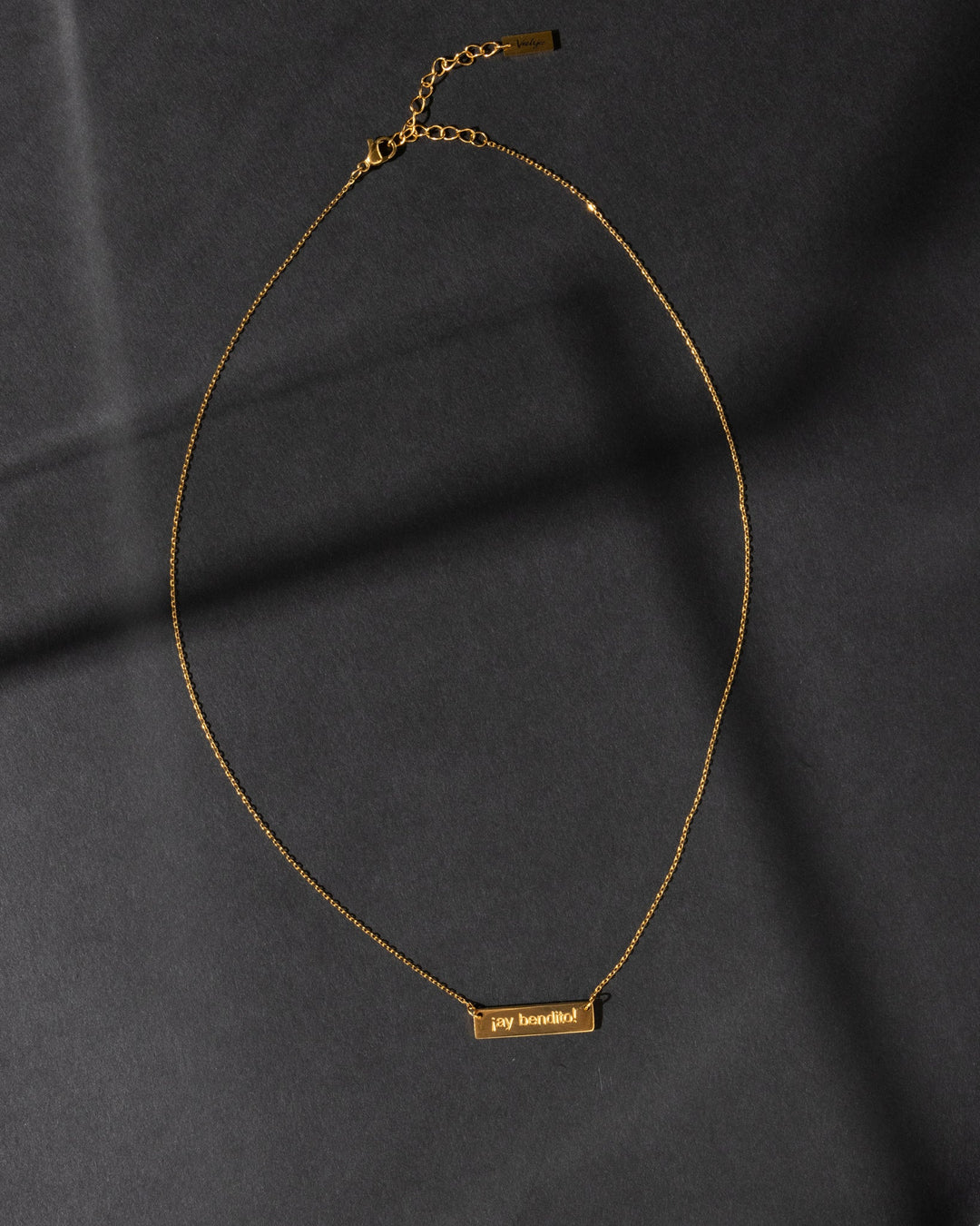 Gold Valija Ay Bendito necklace featuring a trendy minimalist design