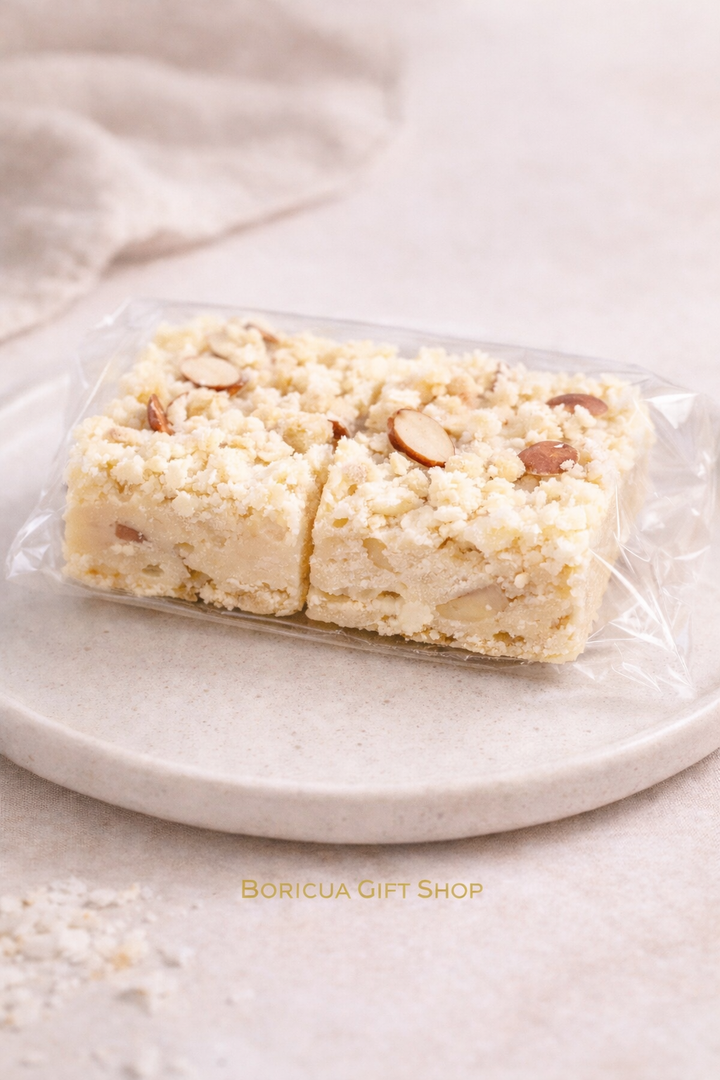 Coconut candy from Boricua Gift Shop with almond pieces, traditional Puerto Rico sweet