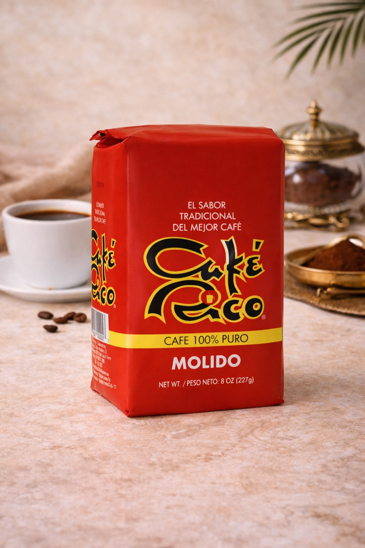 Cafe Boricua ground coffee in red packaging with traditional flavor