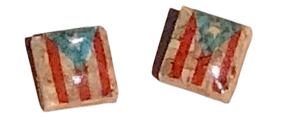Lagunarte Puerto Rico flag earrings square shaped with red white and blue colors