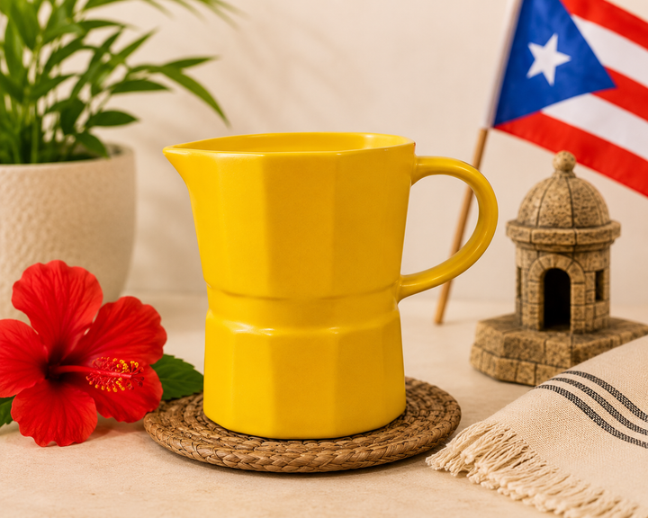 Yellow coffee ceramic mug for enjoying beverages in Puerto Rico