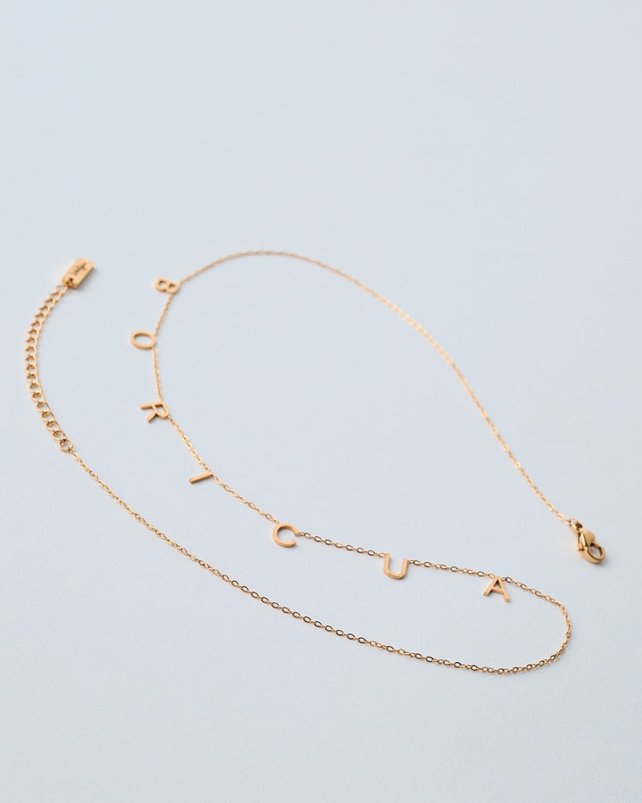 Gold-plated necklace with &