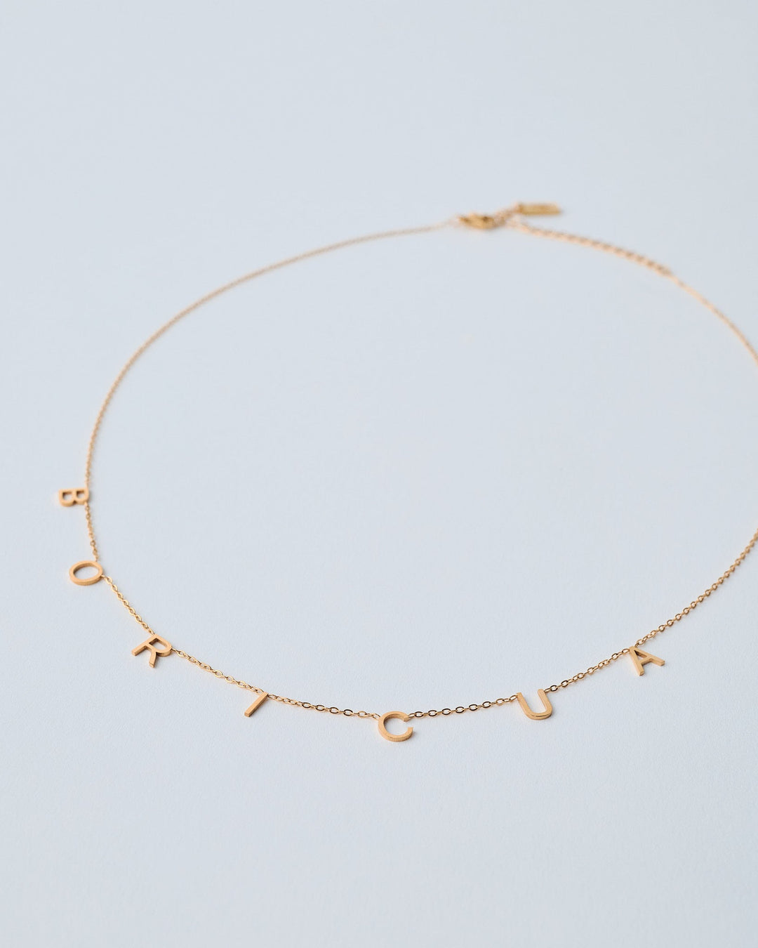 Gold-plated necklace with Boricua letters for a stylish look