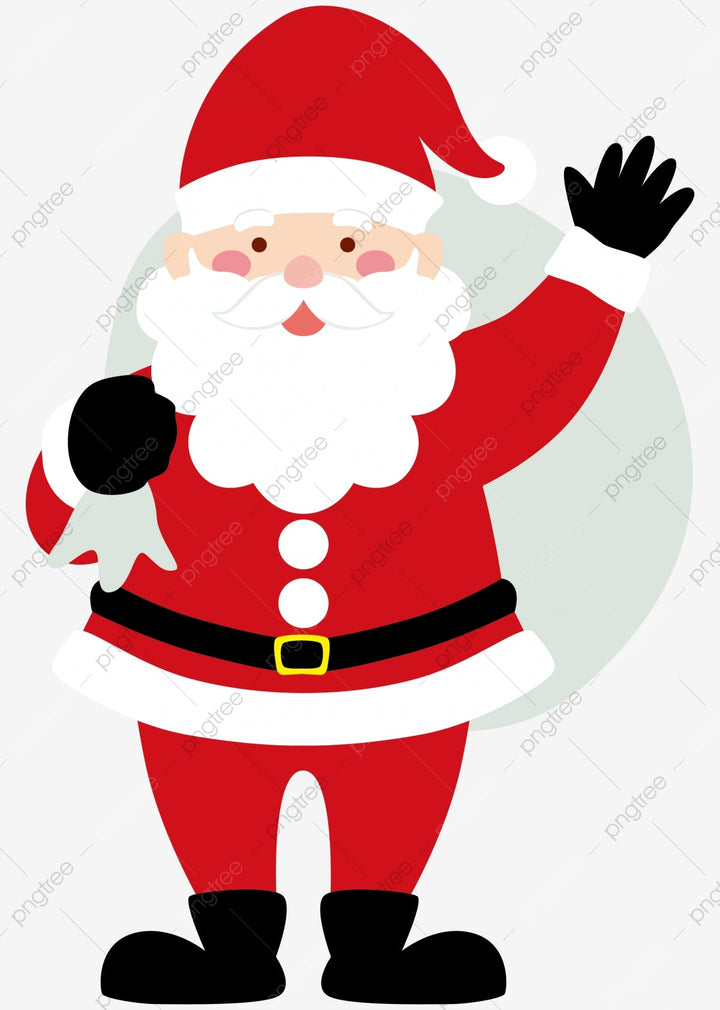 Cute Santa Claus illustration waving, perfect for handmade Christmas Santa gift ideas