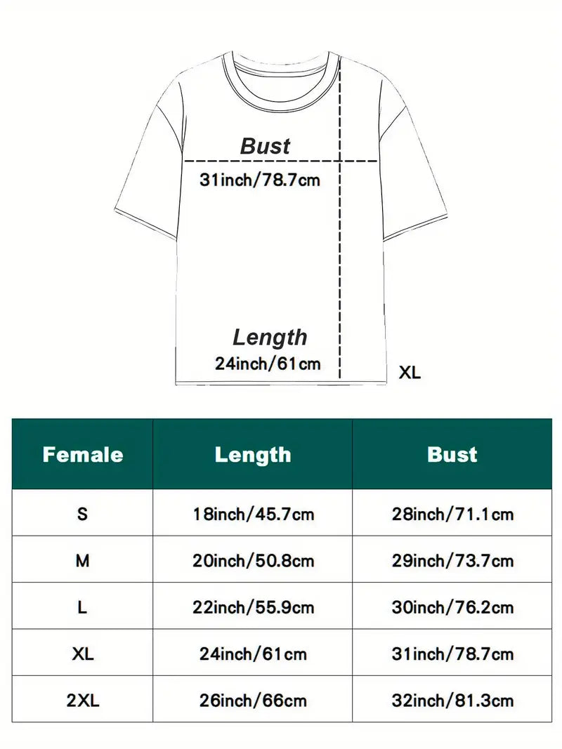 Size chart and measurements for Boricua Gift Shop Puerto Rican Christian t-shirt including bust and length for sizes S to 2XL