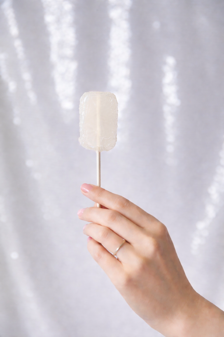 Boricua coconut lollipop from Puerto Rico on a stick