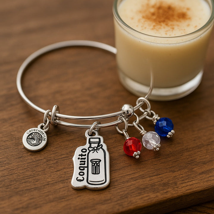 Chubby Chico Puerto Rican Coquito Bracelet with Charms and Colorful Beads for Festive Celebrations