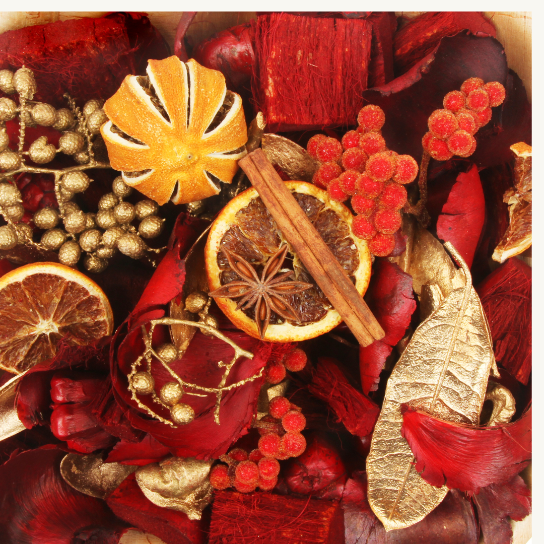 Boricua Gift Shop Puerto Rican holiday simmer pot jar filled with fragrant dried ingredients