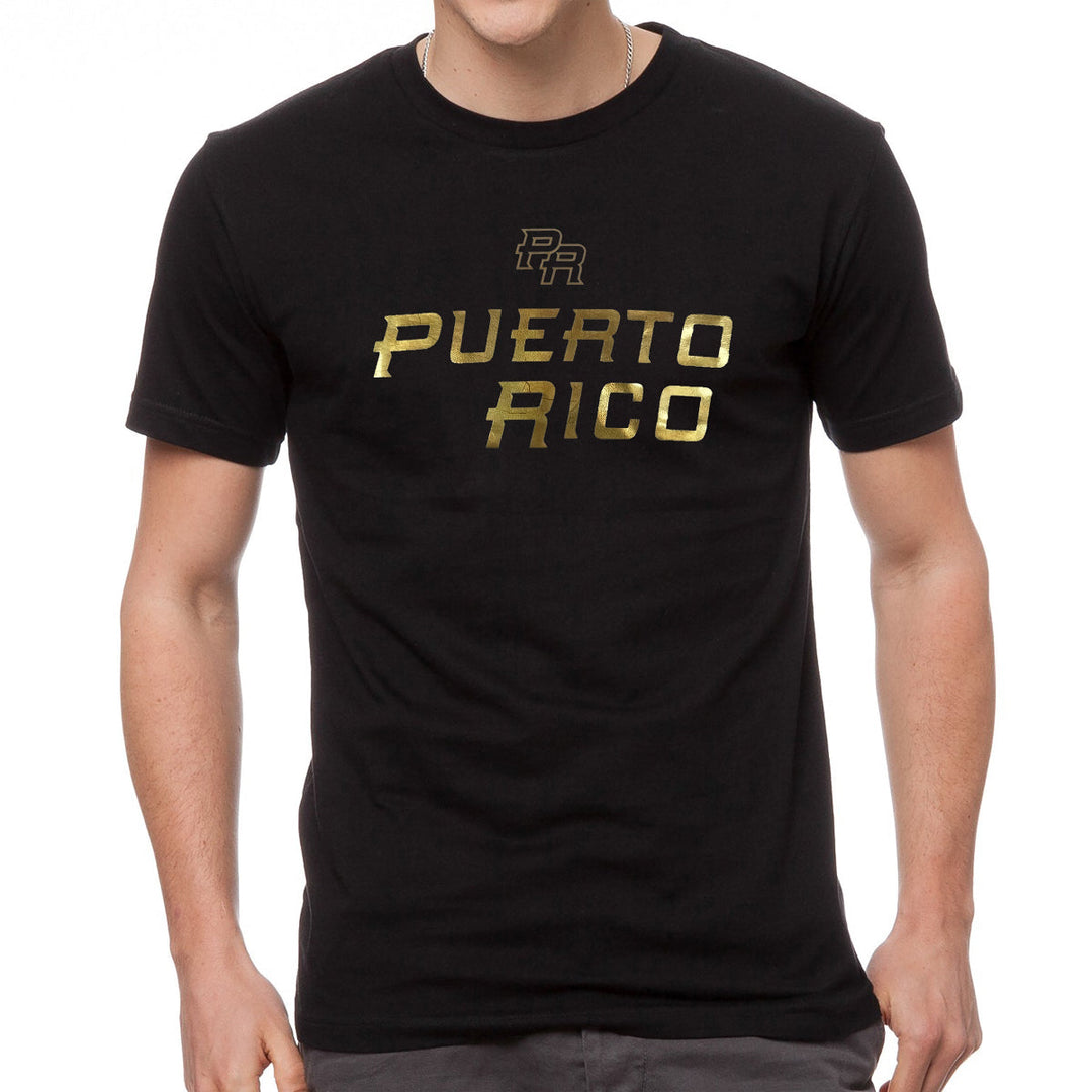 Black Peligro Sports T-Shirt with Puerto Rico Graphic Design