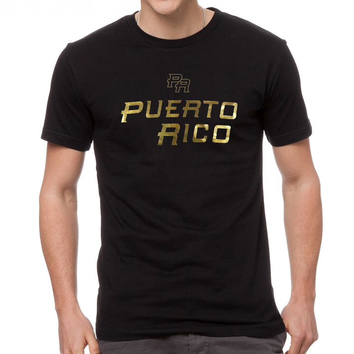 Black Peligro Sports T-Shirt with Puerto Rico Graphic Design