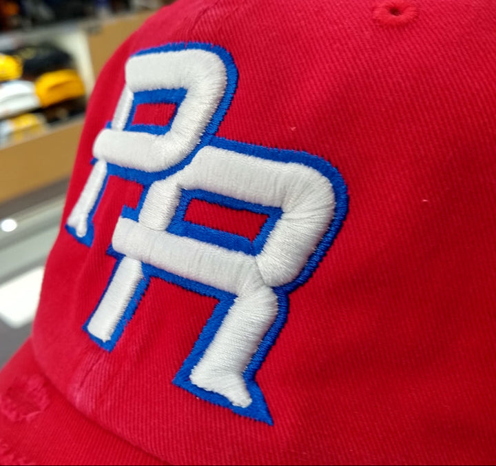 Red Peligro Sports Puerto Rico hat with embroidered PR logo
