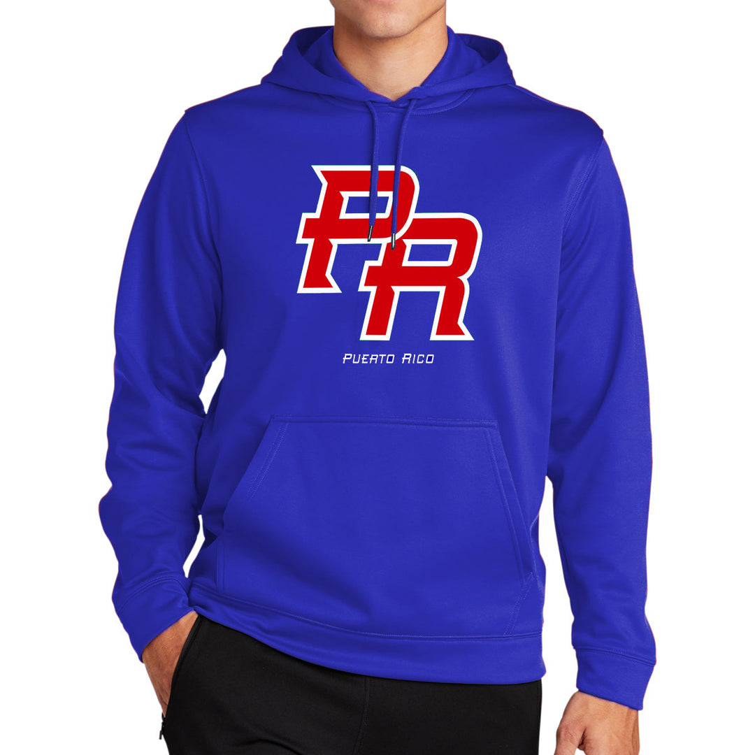 Puerto Rico hoodie in blue with PR logo for fans