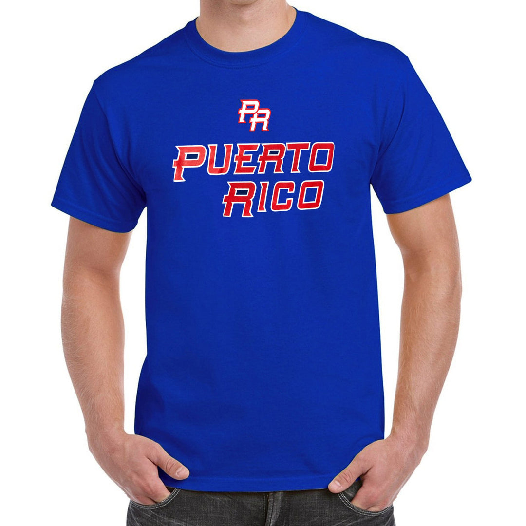 Blue Puerto Rico T-Shirt with Bold Typography for Casual Wear