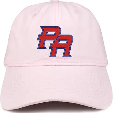 Light pink unisex Puerto Rican cap with PR logo for casual wear and celebrations