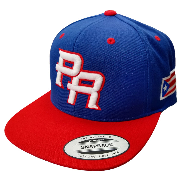 Peligro Sports Puerto Rico snapback hat in blue and red